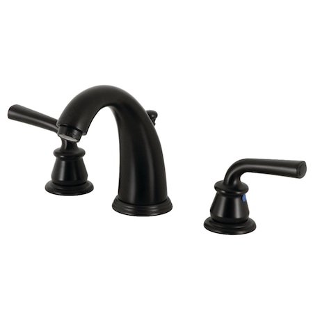 Kingston Brass Widespread Bathroom Faucet with Pop-Up Drain, Matte Black KB980RXL